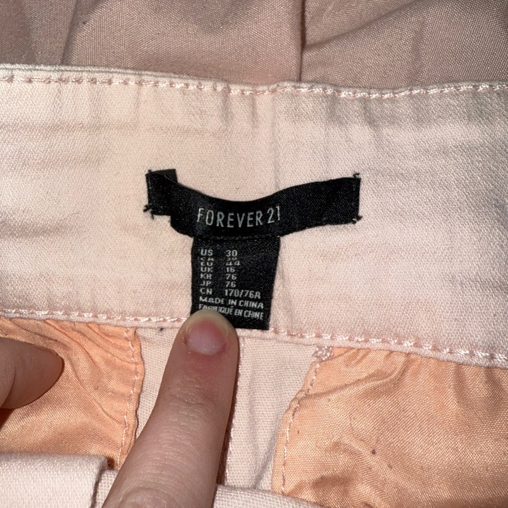 Forever 21 Light Pink High Waist Shorts with Gold Buttons - Picture 2 of 3